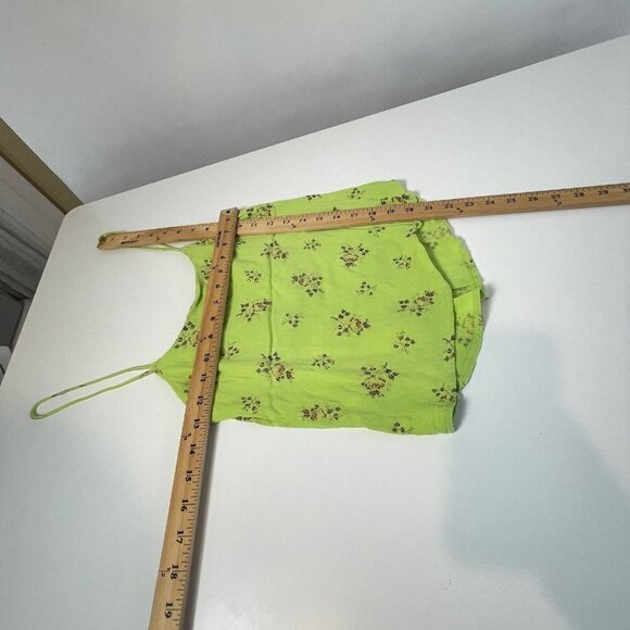 Reformation Womens Sleeveless Tank Cropped Top Green XS Floral Spaghetti Straps - Picture 7 of 7